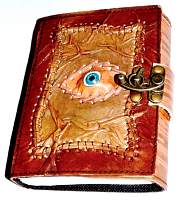 All Knowing Eye leather blank book with latch 5 x 7